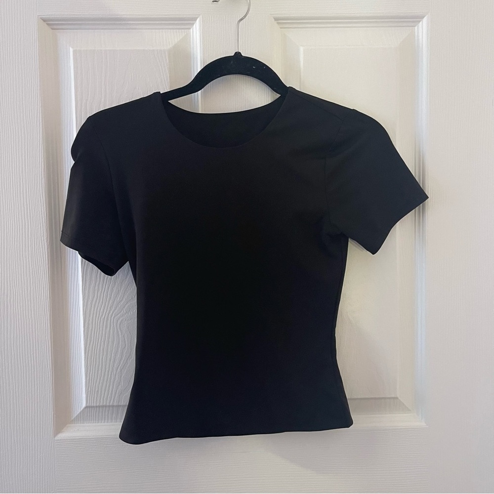 Elegant Black Short Sleeve Women's Tee